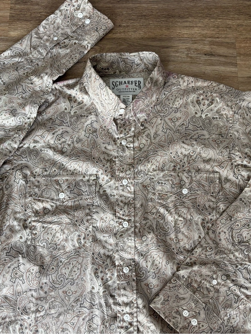NWOT men’s Western yoked paisley  long sleeve shirt 16.5. Lightweight. See info - Picture 7 of 11